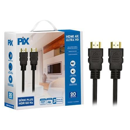 Cabo HDMI 2.0 4K HDR 19 Pinos Com Filtro - PIX 20m 2020