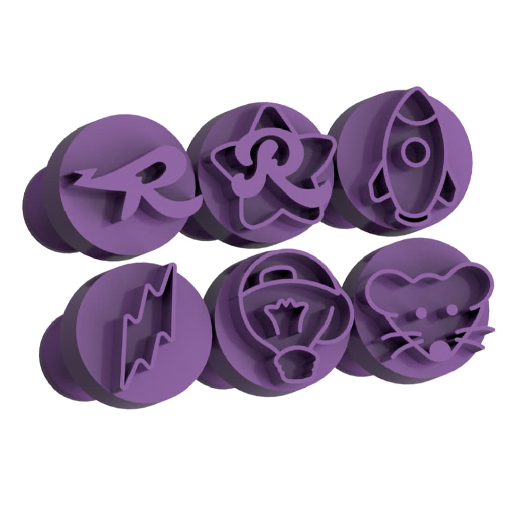 Carimbo para Brigadeiro e Doces - Grupo Rosas - Kit com 6 unidades