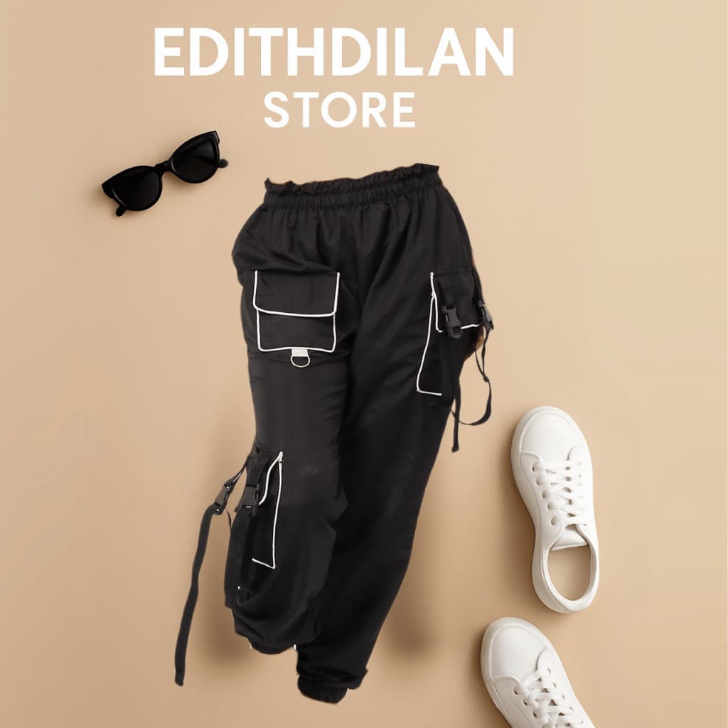 CALÇA CARGO JOGGER EM TACTEL DESCTACA OS BOLSOS E TIRAS P M G TENDENCIA NOVA