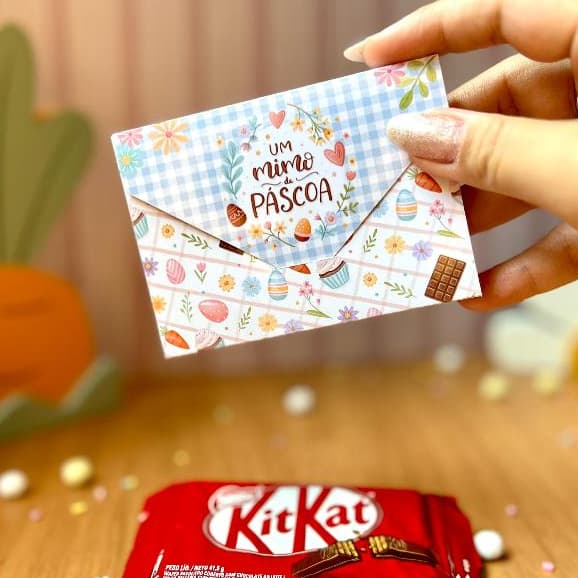 Kit Porta Kit-Kat Páscoa Mimo Presente Embalagem Coelho Lembrancinha