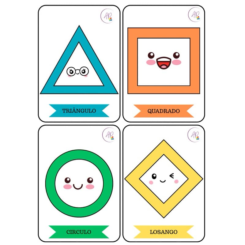 Cards formas geométricas-mão na massa-massinha