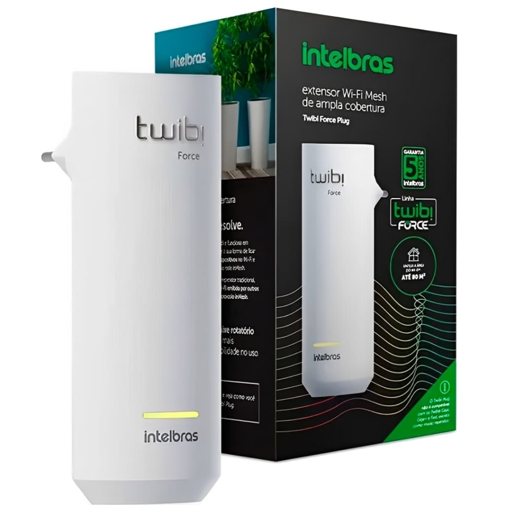 Repetidor Mesh Wi-fi 5 Dual Band Twibi Force Plug Branco Intelbras