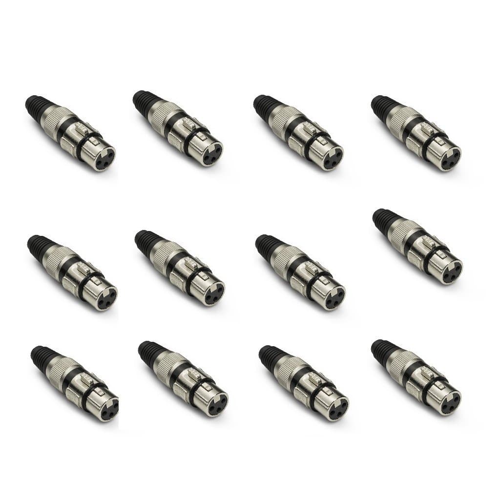 12 Un Plug Conector Canon XLR Fêmea, Plug Cannon, Plug DMX XLR