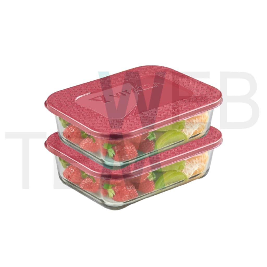 Conjunto 2 Potes de Vidro Vitazza 1L para Marmita Retangular, Sustentável e Prático