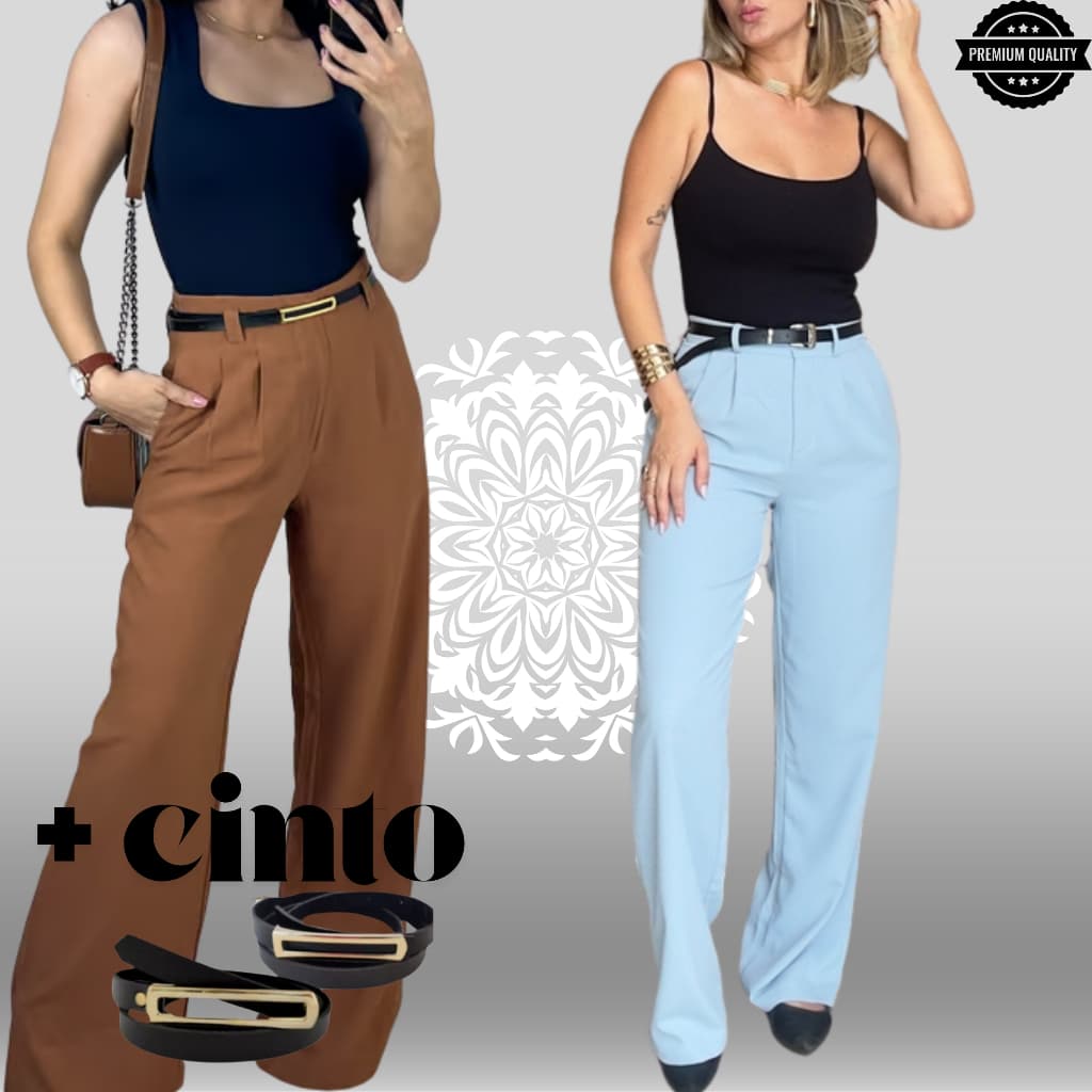 KIT 4 peças 2 Pantalona 2 cintos  Leve  super Confortável moda inverno 2025