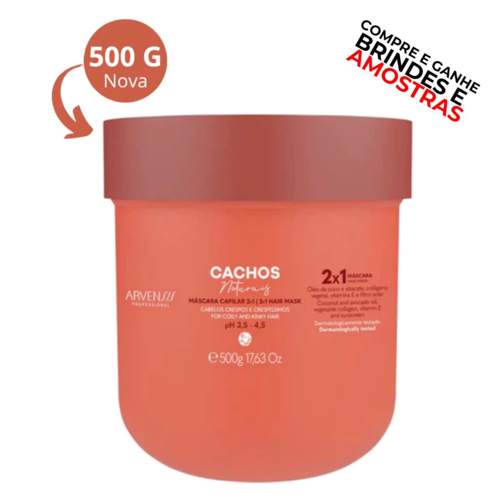 MÁSCARA CAPILAR CACHOS NATURAIS 2X1 ARVENSIS 500G