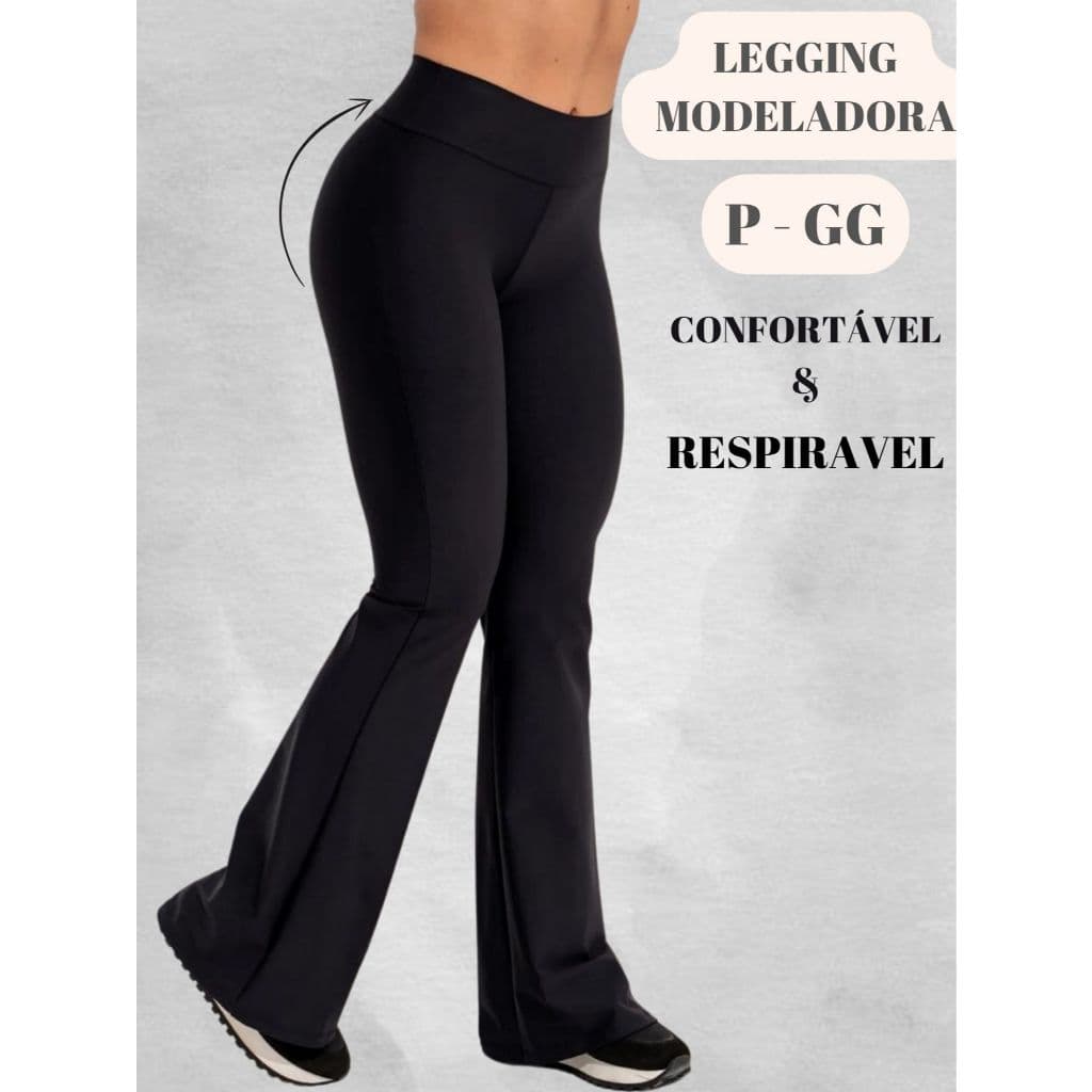 Calça FLARE PELUCIADA BAILARINA legging feminina cintura alta ideal para pilates academia ginastica