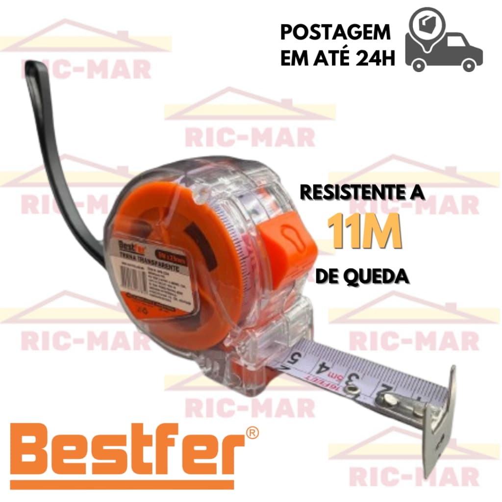 Trena Transparente Reforçada 5 Metros X 25mm - Bestfer