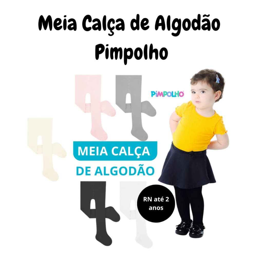Meia Calça Infantil de Algodão Grossa Pimpolho RN até 2 anos