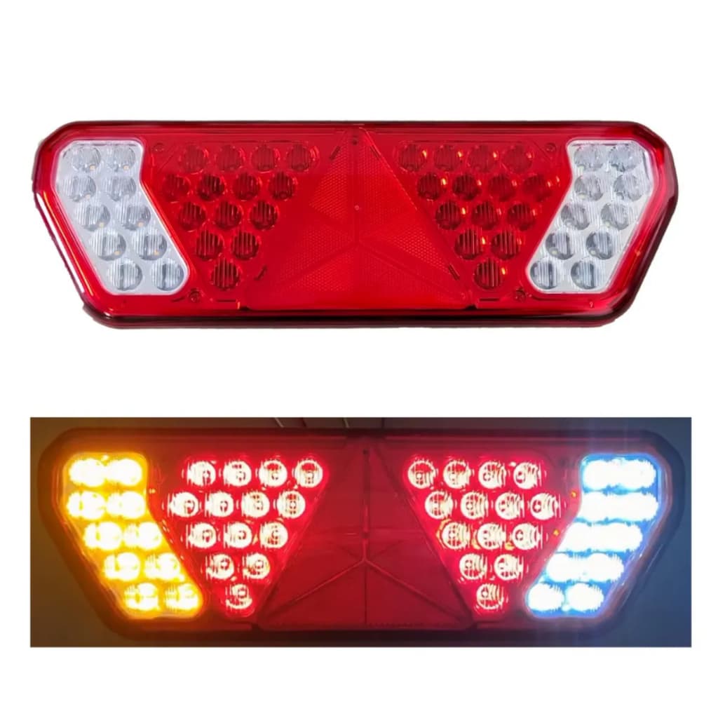Par De Lanterna Traseira Caminhão Carreta Guerra Led 12v 24v Bivolt