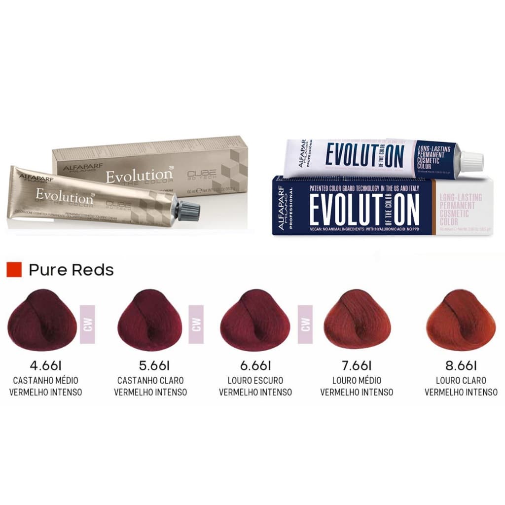 Coloração Alfaparf - (.66I) - VERMELHO INTENSO - Tintura Evolution Of The Color Cube 60g
