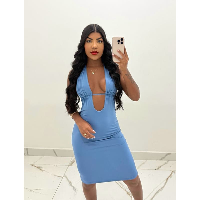 Vestido Decote Midi