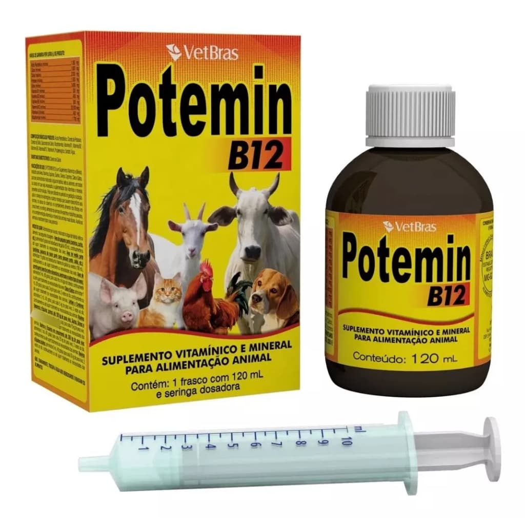 Potemin B12 Suplemento Vitamínico 120ml Vetbrás