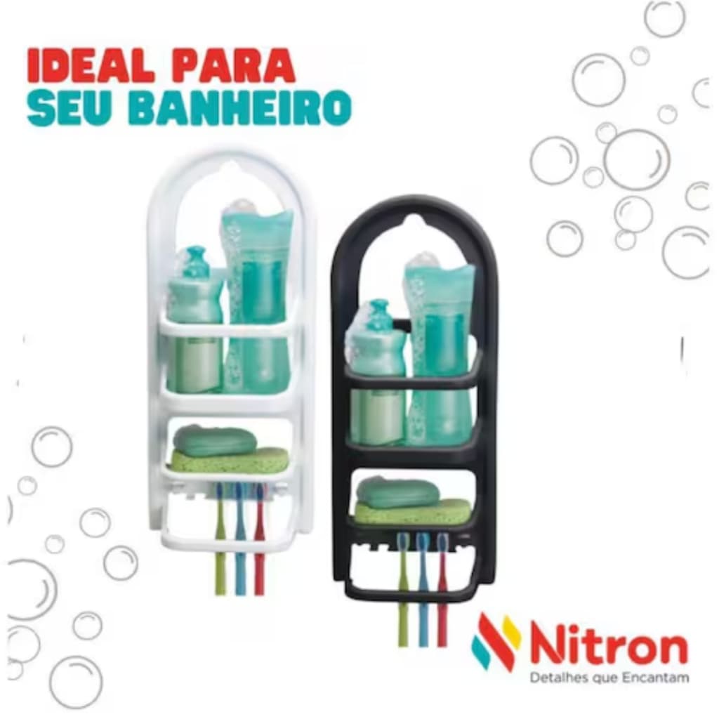 Suporte Porta Shampoo Sabonete Prateleira - NITRON