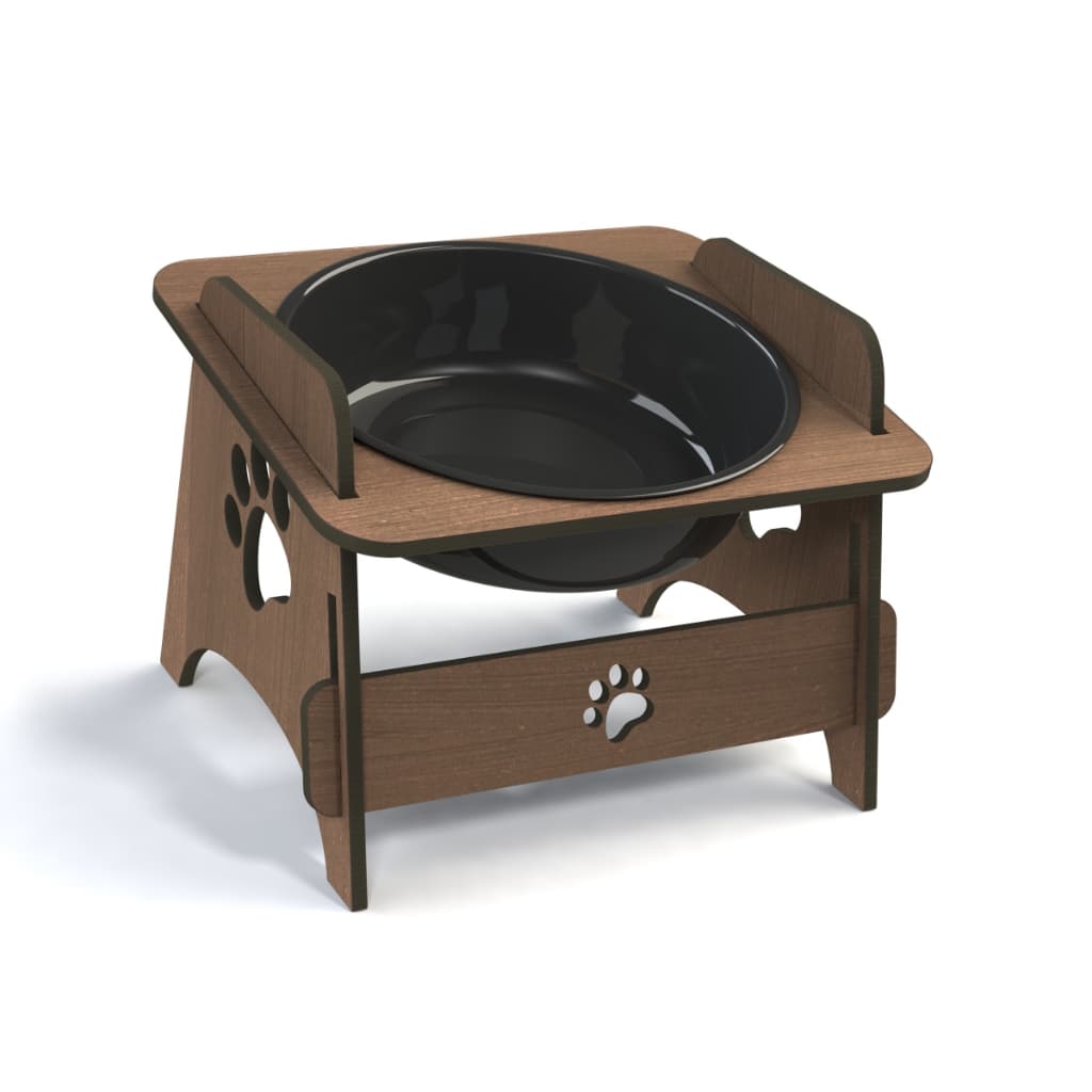 Comedouro Bebedouro Pet Para Cachorro e Gato Em MDF Várias Cores Com Tigela Para Ração e Água