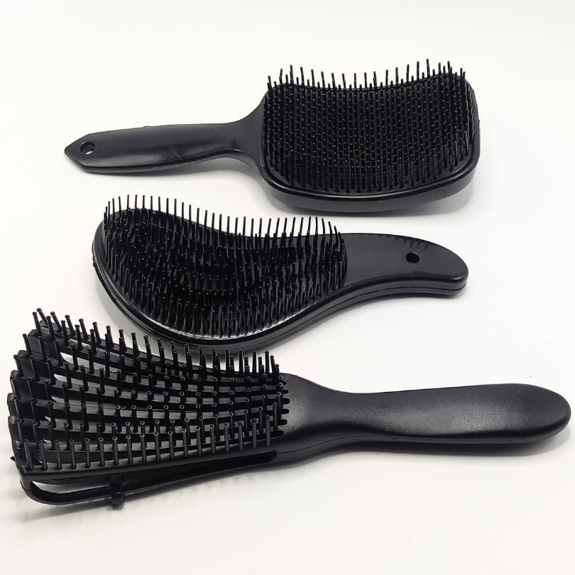 Kit com Escova Raquete + Escova Mágica + Escova Polvo – Cuidado Completo Para Todos Tipos de Cabelos