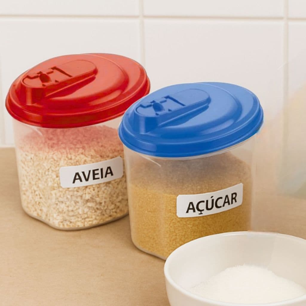 Pote Farinheiro Açucareiro 700ml Tampa com Dosador – Porta Mantimentos Cozinha