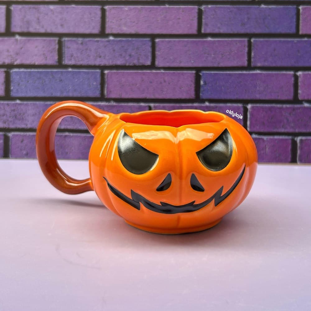 Caneca Halloween Abóbora Cerâmica Canecas Diferentes Presente Criativo 300ml