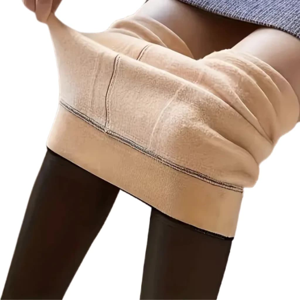 Meia-Calça Grosso Térmica Forrada Peluciada Translúcida de Lã Legging Grossa Quente Inverno Feminina