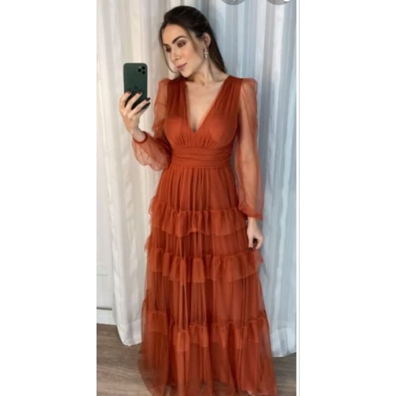 Vestido babados,Formatura,Vestido madrinha,vestido evangélico,vestido longo,vestido de festa