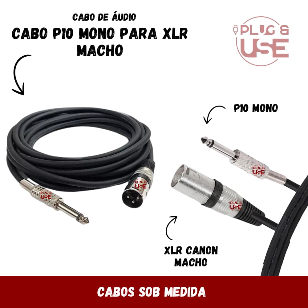 Cabo P10 Mono X 1 Xlr Macho Cannon Mono