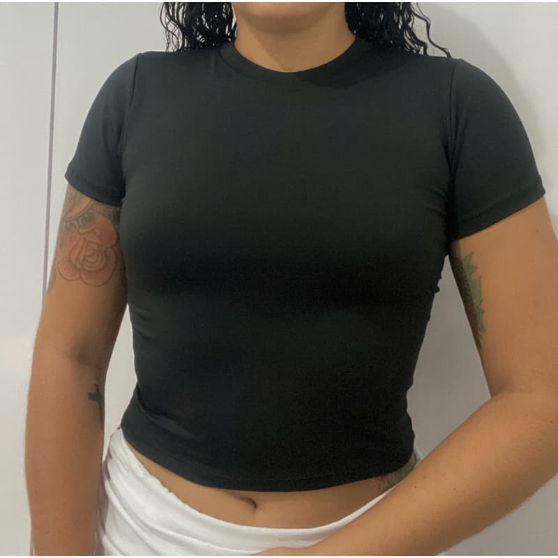TOP CROPPED BABY LOOK SLIM BABY TEE