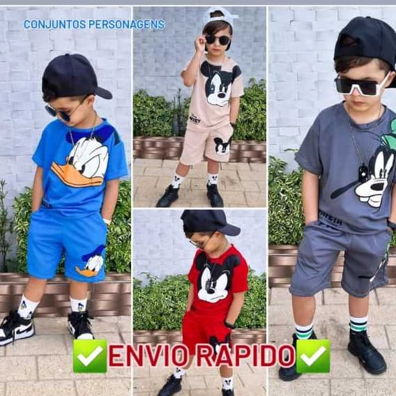 Conjunto Verao Menino Camisa e Bermuda Dry fit Conjunto Estiloso Blogueirinho do 4 ao 14 Anos