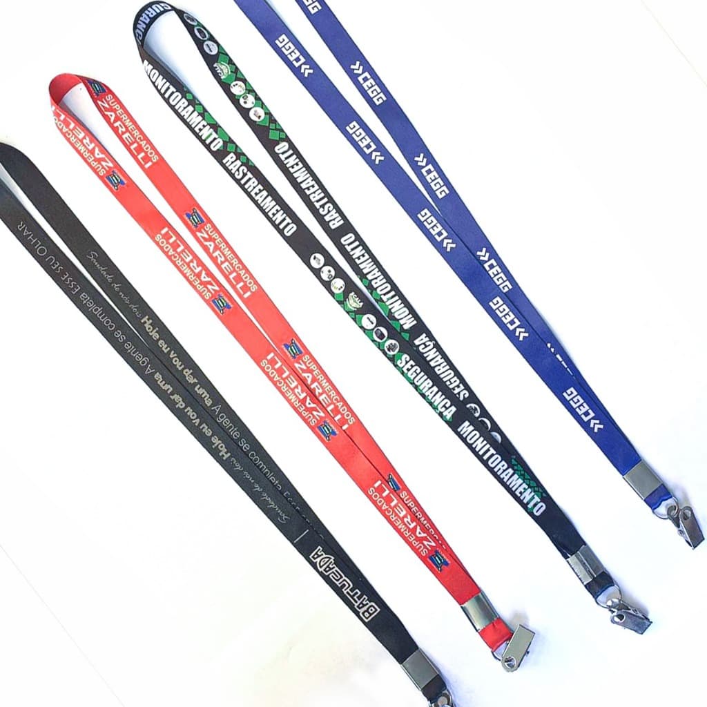 5 Cordões 15mm Personalizados + Crachás em PVC