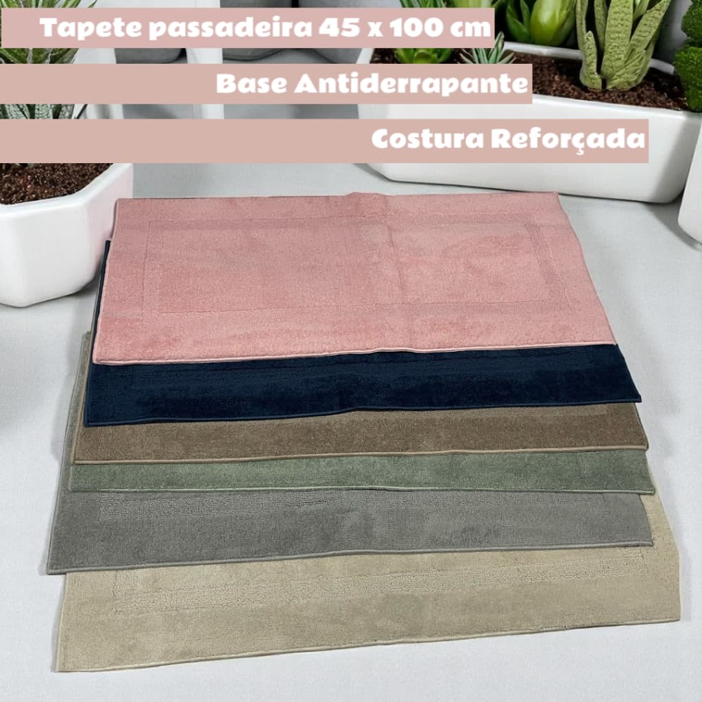 TAPETE Passadeira 45x100cm Antiderrapante para Banheiro Cozinha Porta – Macio