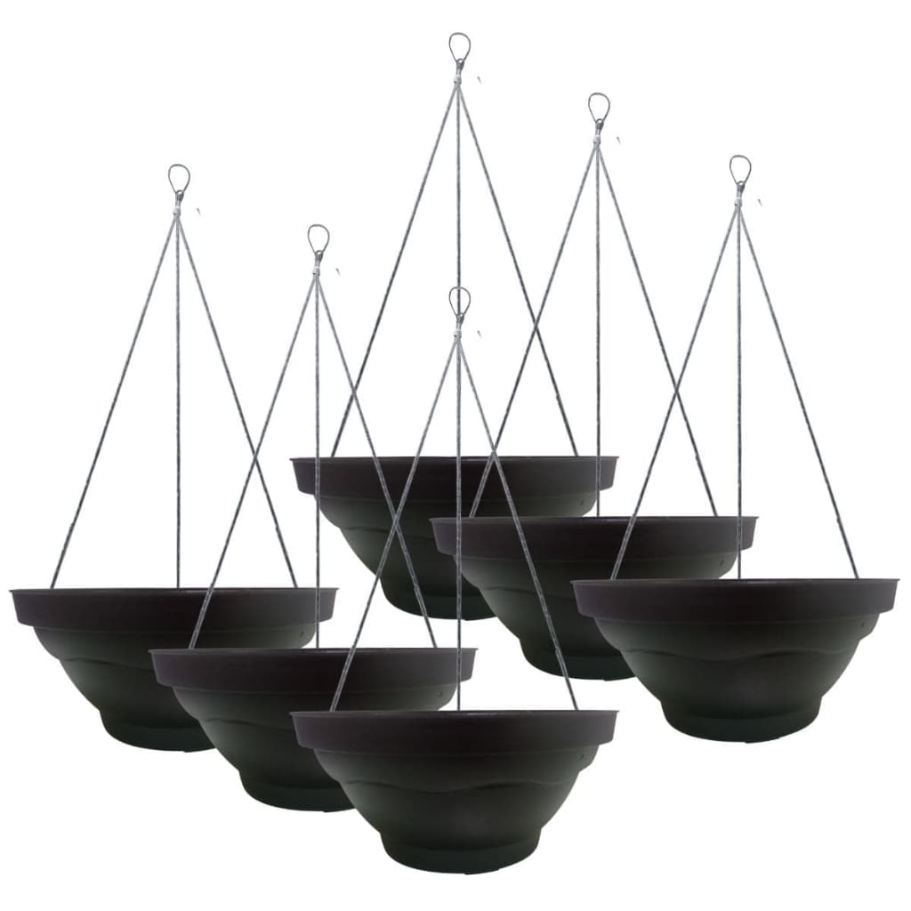 Kit 6 Vaso Cuia 21 Suspenso Completo Para Planta Pendente + Suporte Haste Cabo De Aço 40cm P/ Pendurar Parede Promoção