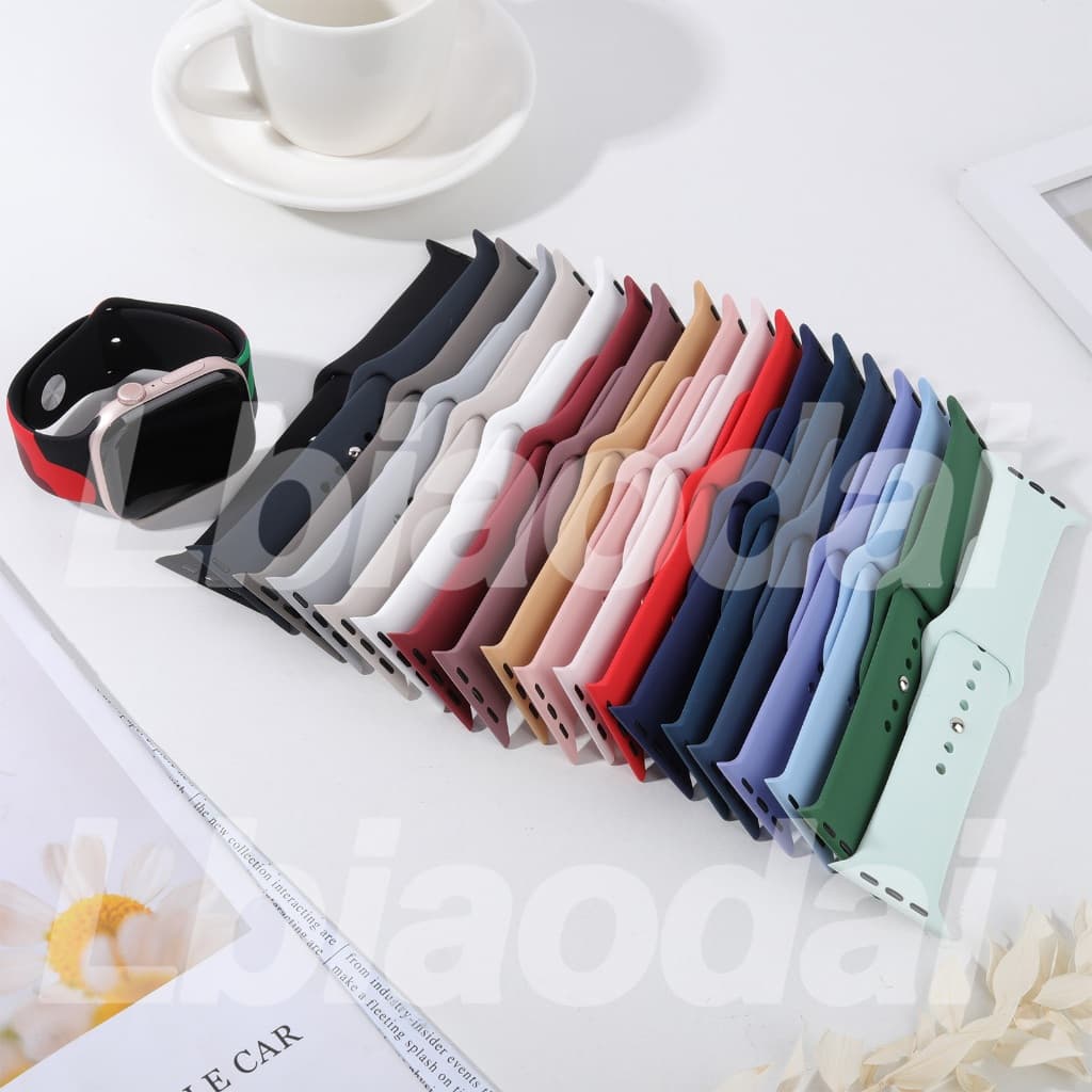 Pulseira de Silicone para Apple Watch 40mm 41mm 42mm 44mm 45mm 46mm 49mm Ultra 3 2 Series 11 10 9 8 7 6 5 4 SE 3 2 1