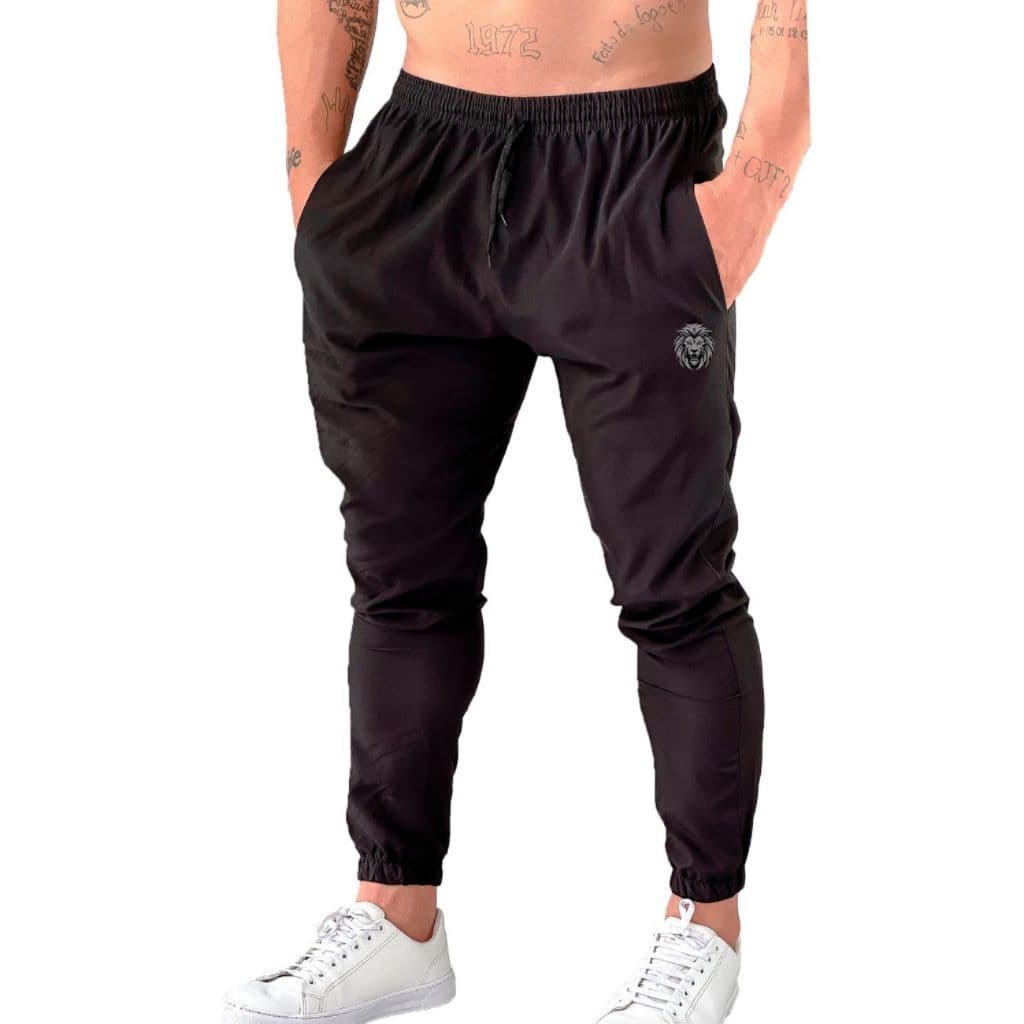 Calça Tactel Jogger Masculina Com Elástico Na Cintura e Punho Lion