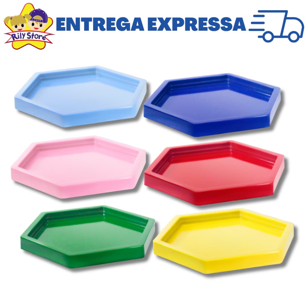 Kit 10 Mini Bandeja Sextavada para Decoração + Doces e Festas (+20 Cores)