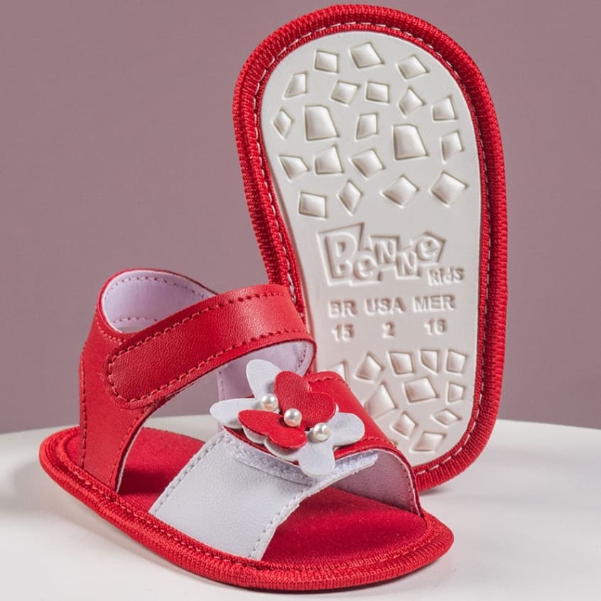 Sandália Bebe Menina Borboleta Infantil Confortável Feminina Criança Bella Lis Promoção