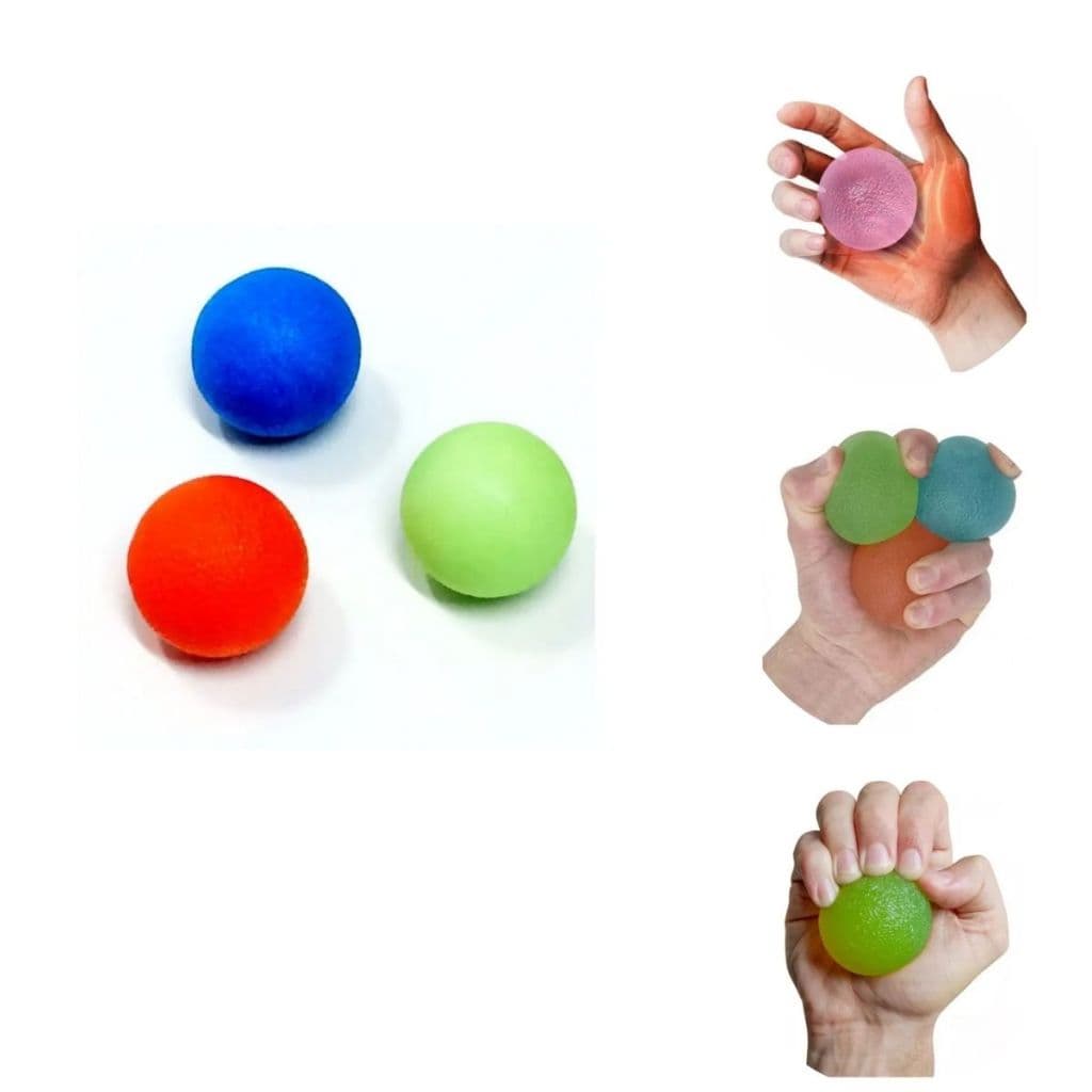 Kit Bolas Aperto Grip Ball Leve Medio e Forte 5cm Fisioterapia para Mãos