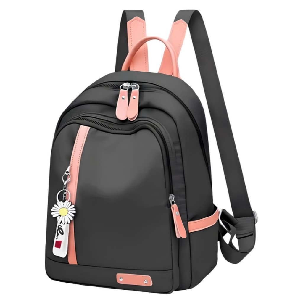 Mochila Feminina Media Barata Pratica Moderna Casual Passeio Trabalho Escolar Moto Bike Impermeável Divisórias Chaveiro!