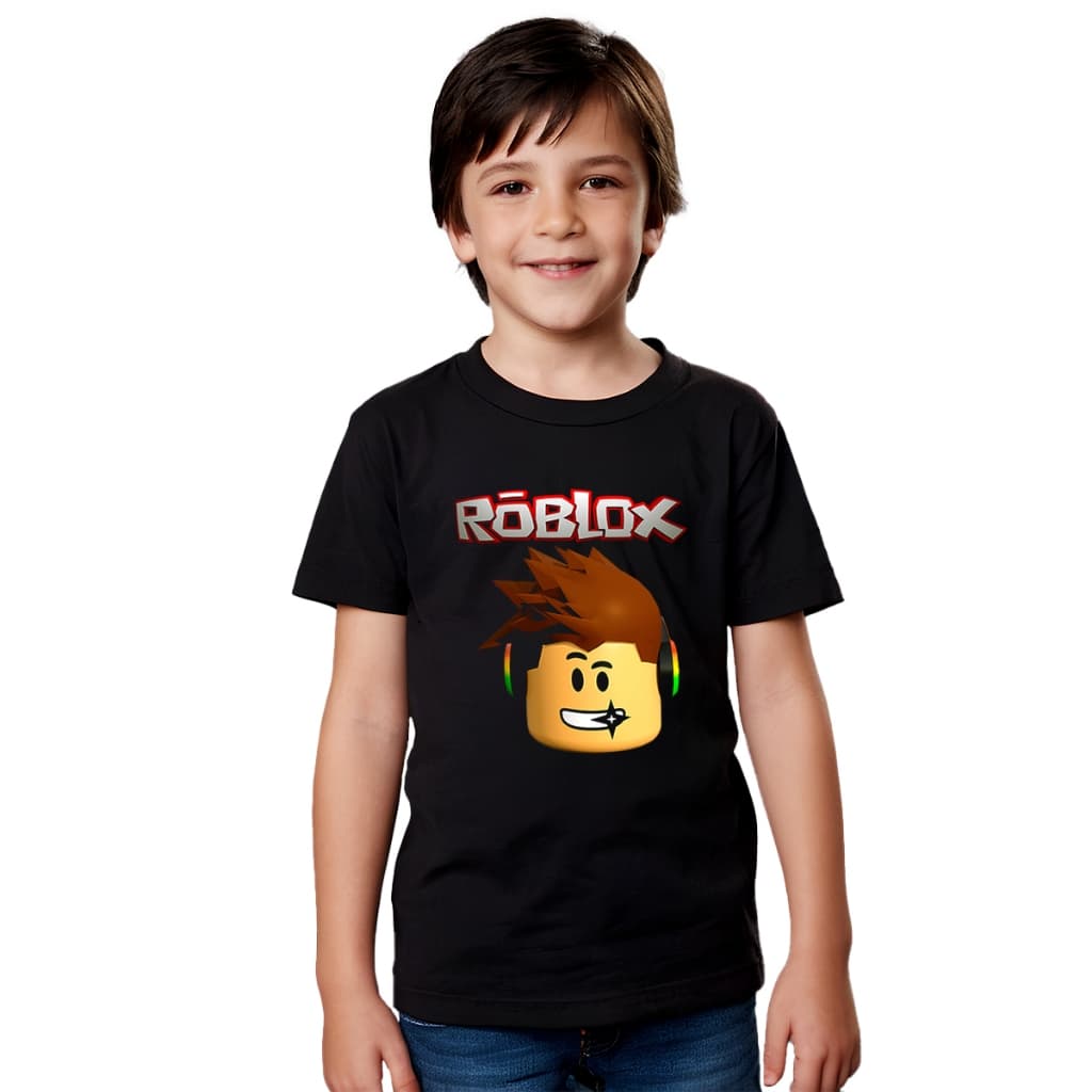 Camiseta Roblox Camisa Infantil Juvenil Roblox 100% Algodão para Crianças Desenho - Modelo 2