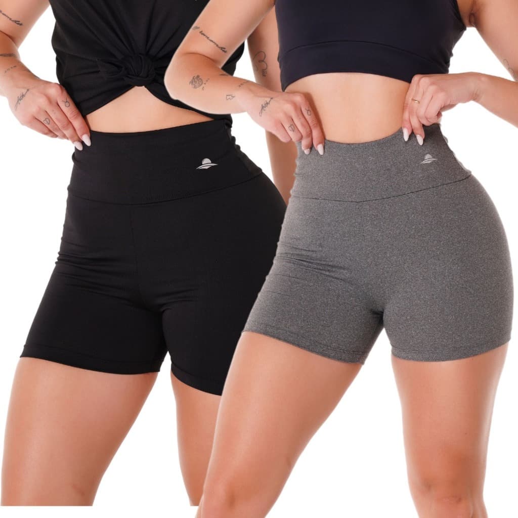Shorts Curto Suplex Academia Cós Alto Legging Fitness
