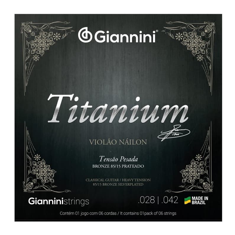 Encordoamento P/ Violão Náilon Giannini Titanium Tensão Pesada - GENWTA