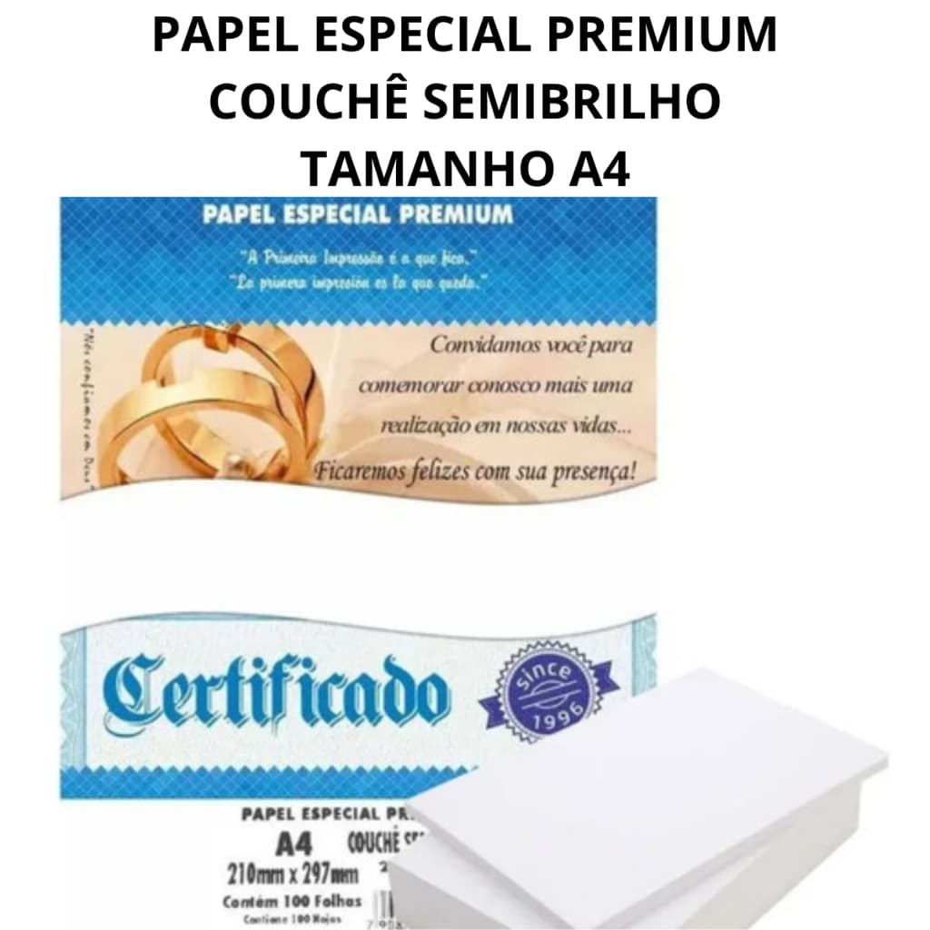 PAPEL COUCHÊ PREMIUM A4 MASTERPRINT 50 e 100 FLS 160G E 200G