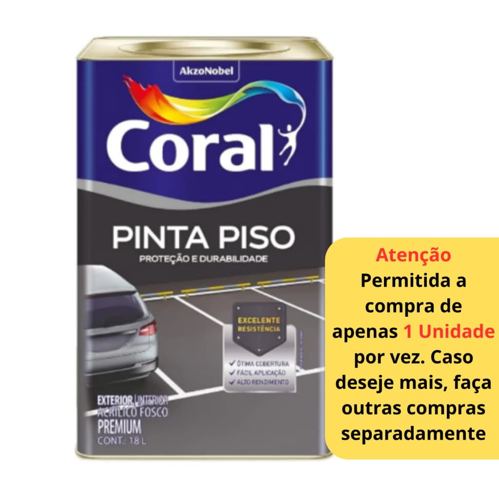 Tinta Acrílica Coral Pinta Piso 18 Litros Cores