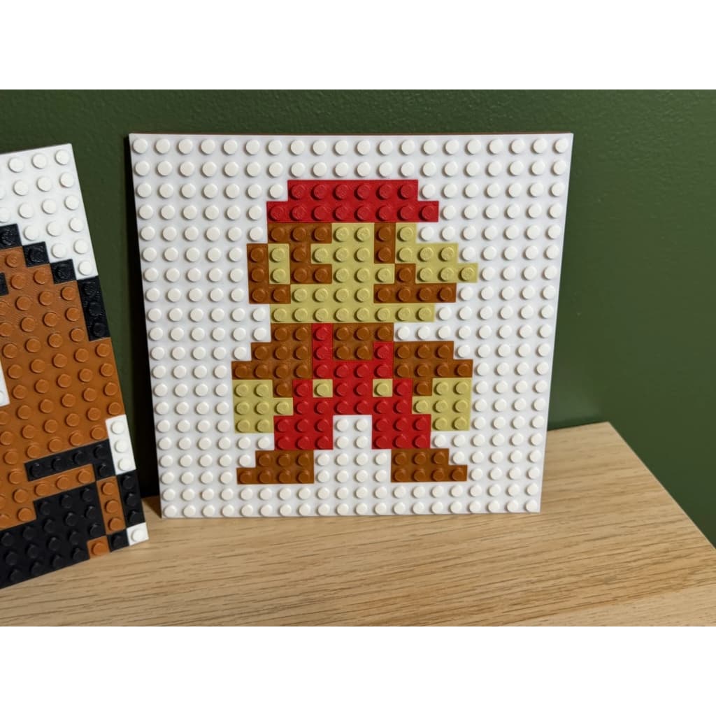 Quadro Decorativo Super Mario 8-bit em LEGO Geek Pixel Art Estilo NES