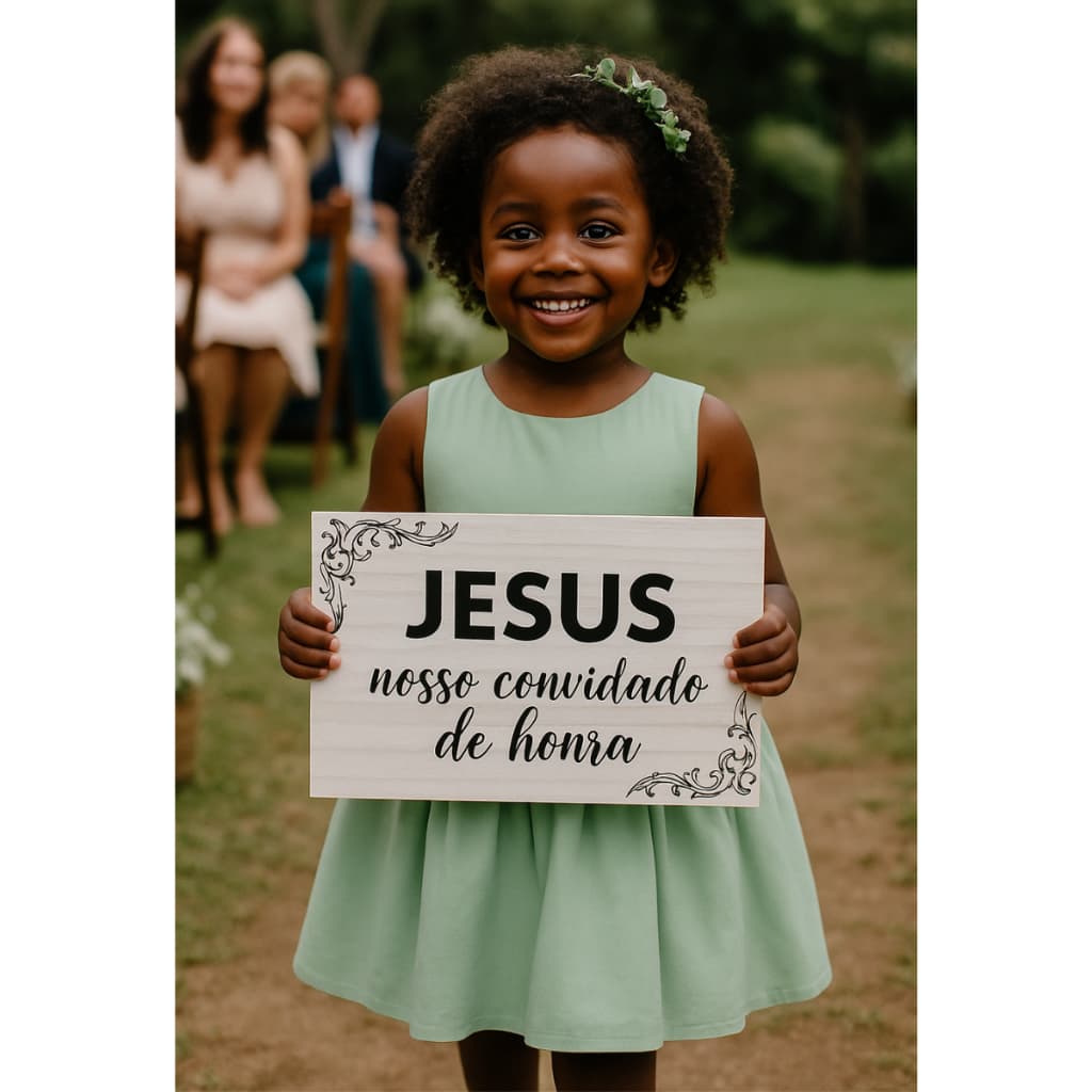 Placa Decorativa Casamento Nada Antes, Nada Depois, Tudo no Tempo de Deus