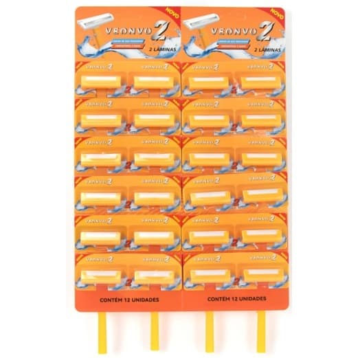 Barbeador Descartável com 2 Lâminas Veonvo VN002 – Cartela Econômica com 12 ou 24 Unidades