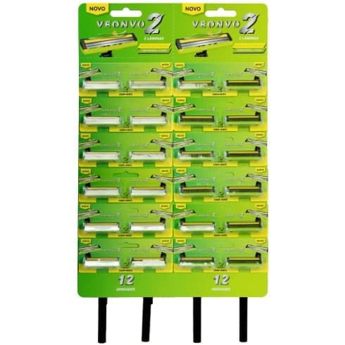Barbeador Descartável com 2 Lâminas Veonvo VN001 – Cartela Econômica com 12 ou 24 Unidades