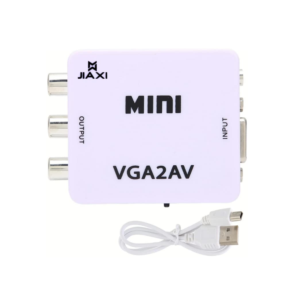 Mini Conversor Adaptador Vga Para Áudio E Vídeo Av Rca Plug and Play