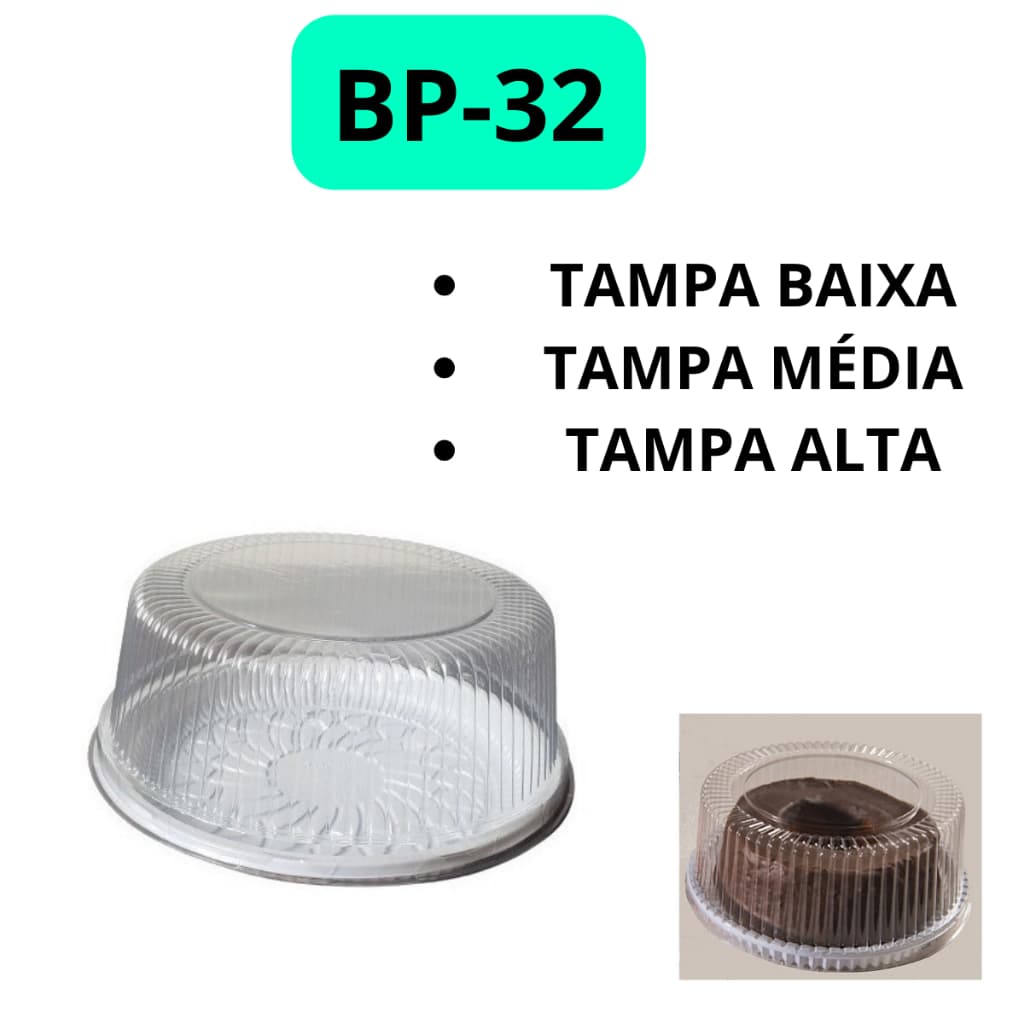 embalagem plástica descartável redondo para bolo BP-32 18cm tortas e pudim