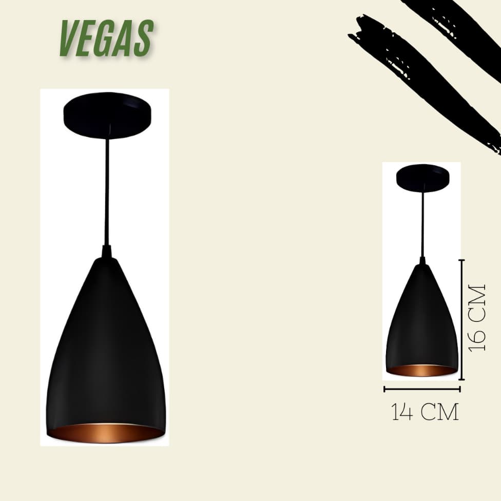 Pendente Vegas Sport ( Preto / Cobre ) ENVIO IMEDIATO
