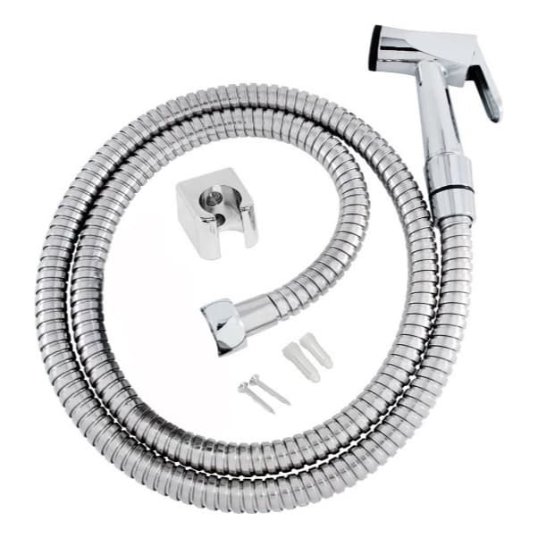 Ducha Higiênica/ Ducha de Mão Plástico com Gatilho e Mangueira Chuveirinho com suporte 1,50m