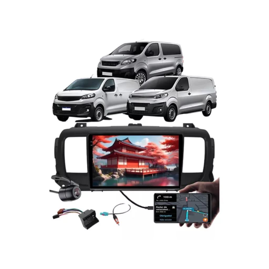 Central Multimidia Android Carplay Citroën Jumpy 2016 9pol